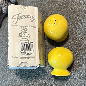 Fiesta Yellow Sunflower Ceramic Salt & Pepper Set